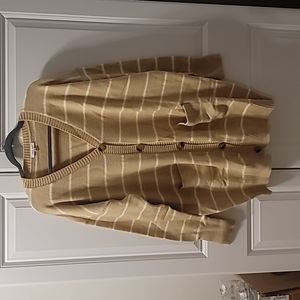 NWOT White Birch Long Striped Grandpa Cardigan with Buttons and pockets Size XL